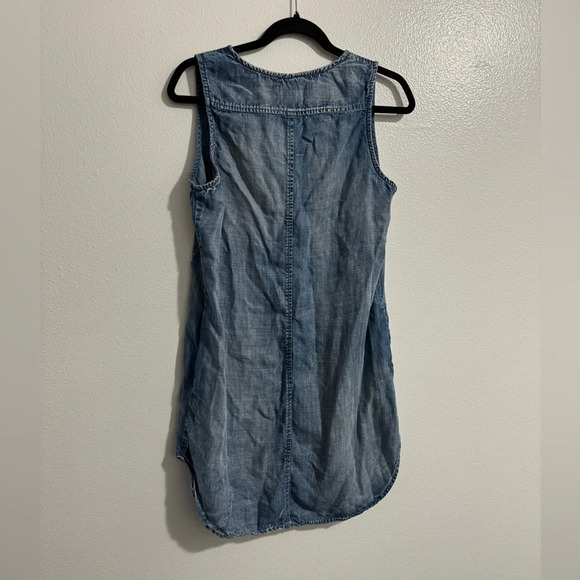 Cloth and stone women mini medium wash denim tunic dress v neck size medium blue - Picture 3 of 3
